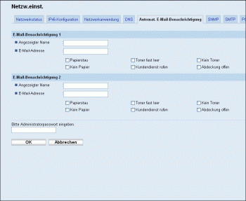 Web-Browser Bildschirmdarstellung