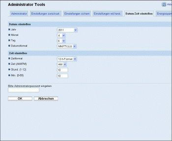 Web-Browser Bildschirmdarstellung