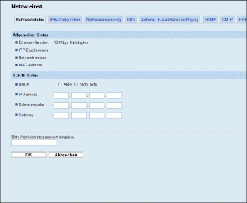 Web-Browser Bildschirmdarstellung
