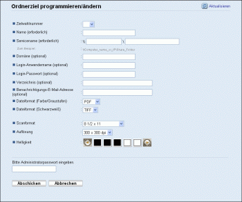 Web-Browser Bildschirmdarstellung