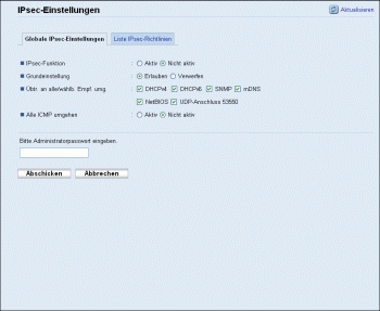Web-Browser Bildschirmdarstellung