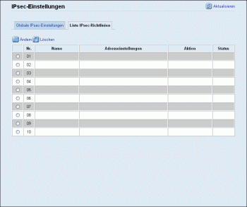 Web-Browser Bildschirmdarstellung