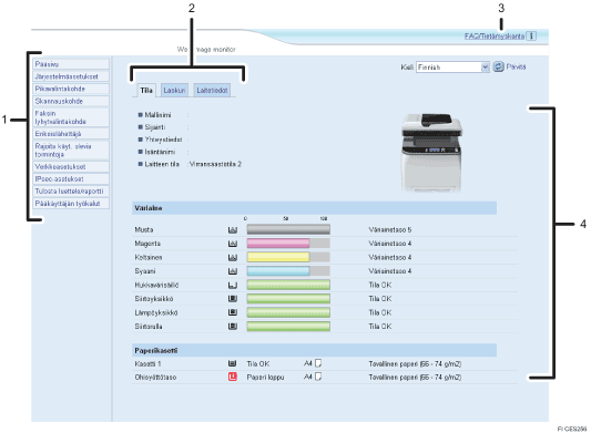 Numeroitu selaimen näytön kuva