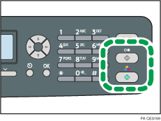 Illustration de la touche Départ N&B ou démarrage couleur