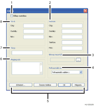 Az alkalmazás képernyőjének illusztrációja, számozott jelölés illusztrációja