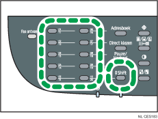 Afbeelding van sneltoets en shift-knop