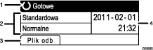 Ilustracja ekranu panela oznaczona numerowanymi odsy�aczami