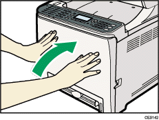 Ilustração da vista frontal do equipamento