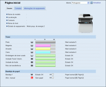 Ilustração do ecrã do web browser