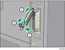 Rear side of the printer illustration