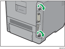 Rear side of the printer illustration