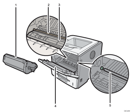 Printer illustration numbered callout illustration