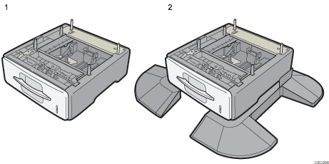 Paper feed unit with wheels illustration