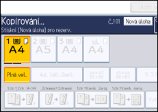 Ilustrace displeje ovládacího panelu