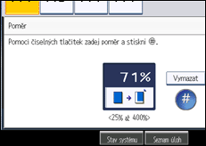 Ilustrace displeje ovládacího panelu