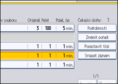 Ilustrace displeje ovládacího panelu