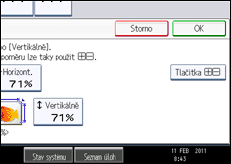 Ilustrace displeje ovládacího panelu