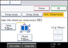 Ilustrace displeje ovládacího panelu