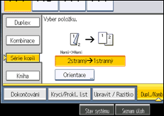 Ilustrace displeje ovládacího panelu