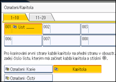 Ilustrace displeje ovládacího panelu