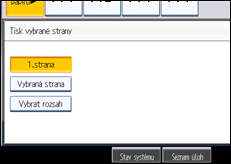 Ilustrace displeje ovládacího panelu