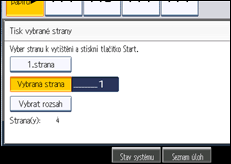 Ilustrace displeje ovládacího panelu