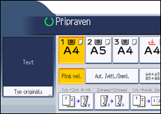 Ilustrace displeje ovládacího panelu