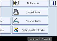 Obrázek displeje ovládacího panelu