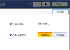 Obrázek displeje ovládacího panelu