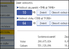 Obrázek displeje ovládacího panelu