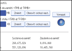Obrázek displeje ovládacího panelu