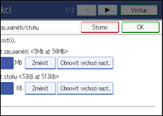 Obrázek displeje ovládacího panelu