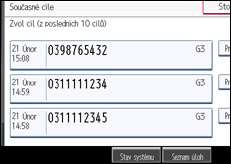 Ilustrace displeje ovládacího panelu