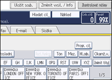 Ilustrace displeje ovládacího panelu