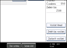 Ilustrace displeje ovládacího panelu