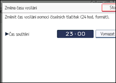 Ilustrace displeje ovládacího panelu