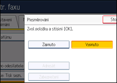 Ilustrace displeje ovládacího panelu
