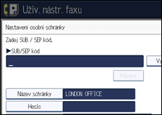 Ilustrace displeje ovládacího panelu