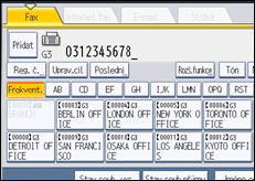 Ilustrace displeje ovládacího panelu