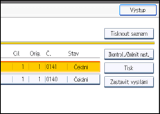 Ilustrace displeje ovládacího panelu