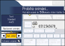 Ilustrace displeje ovládacího panelu