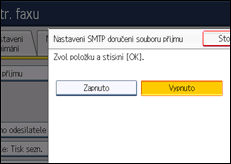 Ilustrace displeje ovládacího panelu