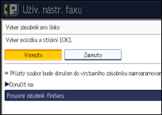 Ilustrace displeje ovládacího panelu