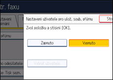 Ilustrace displeje ovládacího panelu