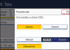 Ilustrace displeje ovládacího panelu