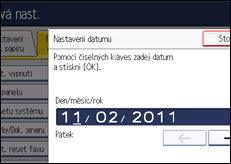 Ilustrace displeje ovládacího panelu
