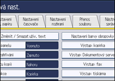 Ilustrace displeje ovládacího panelu