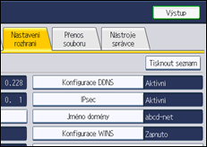 Ilustrace displeje ovládacího panelu