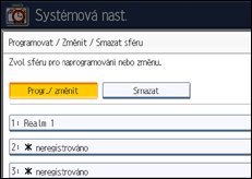 Ilustrace displeje ovládacího panelu