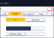 Ilustrace displeje ovládacího panelu